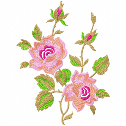 Flowers And Tree Embroidery Design 10